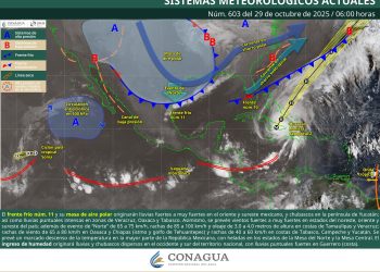 Frente frío 11 trae lluvias intensas, Norte y caída de temperatura en México este 29 de octubre