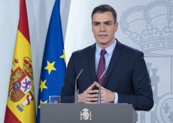 Pedro Sánchez en la cumbre de líderes europeos en Copenhague, hablando sobre la flotilla a Gaza.