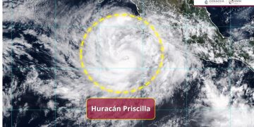 Huracán Priscilla categoría 1 provocará lluvias torrenciales y oleaje elevado