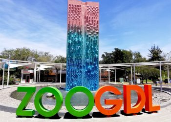 “Vista aérea del Zoológico de Guadalajara con áreas de hábitat natural para animales rescatados y programas de conservación.”
