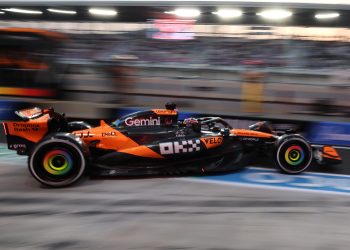 McLaren driver Oscar Piastri of Australia in action during a practice session of the Formula 1