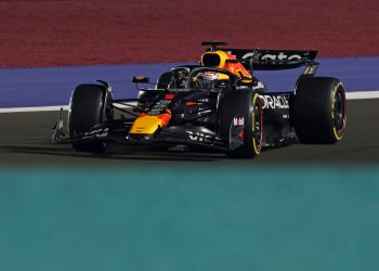 Red Bull Racing driver Max Verstappen of Netherlands competes in the Sprint Qualifying at the Lusail International Circuit
