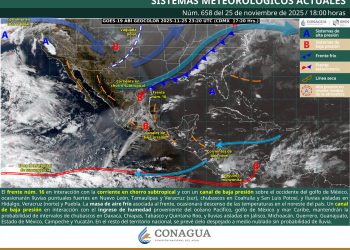 Frente frío 16 se intensifica y avanza por el noreste y oriente del país