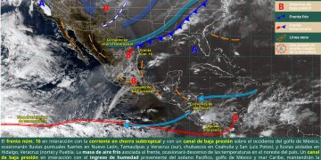 Frente frío 16 se intensifica y avanza por el noreste y oriente del país