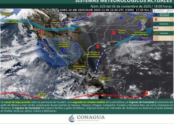 Frente frío y canal de baja presión provocarán lluvias en el sureste; heladas en el norte y centro del país