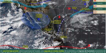 Frente frío y canal de baja presión provocarán lluvias en el sureste; heladas en el norte y centro del país