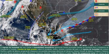Prevén lluvias torrenciales en Quintana Roo y ambiente frío en el norte y centro del país