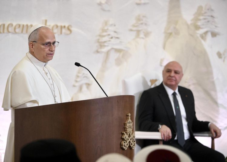 El papa León XIV pide anteponer la paz durante su primer discurso en el Líbano.. EFE/EPA/ALESSANDRO DI MEO