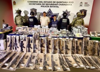 Realiza la SSC de Quintana Roo histórico aseguramiento de armamento