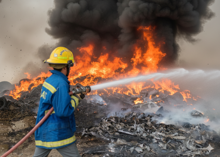Incendio en bodegas de autobuses moviliza a cuerpos de emergencia en Hidalgo |