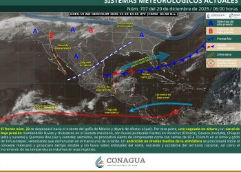 El frente frío 22 dejará lluvias en el sureste del país