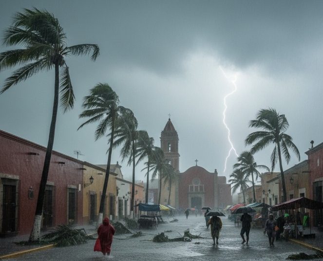 Se prevén lluvias fuertes a muy fuertes en Chiapas, Campeche, Yucatán y Quintana Roo | IMAGEN REALIZADA CON IA