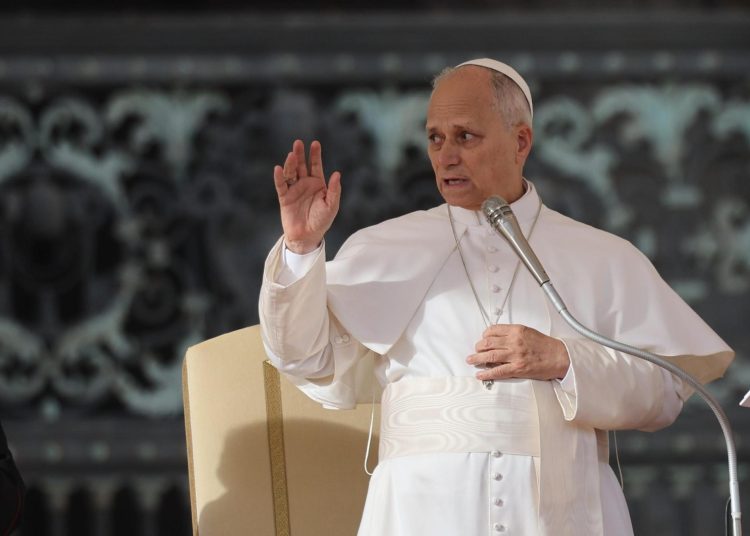 El papa León XIV, durante la audiencia del Jubileo este sábado 20 de diciembre en la Ciudad del Vaticano. EFE/EPA/MASSIMO PERCOSSI