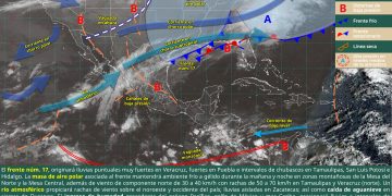 Frente frío 17 se extiende por el oriente del país y deja lluvias intensas