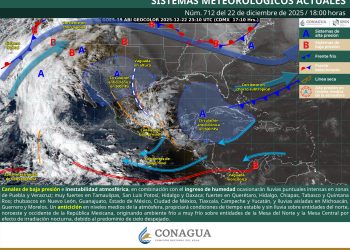 Lluvias fuertes y ambiente frío marcarán el clima en México este 23 de diciembre