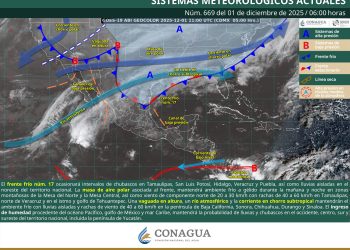 Frente frío 17 provocará chubascos y ambiente gélido en gran parte del país