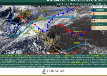 Frente frío 18 dejará lluvias, vientos fuertes y posible caída de nieve en al menos 10 estados del país