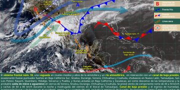 Frente frío 18 dejará lluvias, vientos fuertes y posible caída de nieve en al menos 10 estados del país