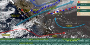 El frente frío 19 intensificará lluvias y vientos en el oriente y sureste del país