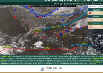 Frente frío 19 dejará lluvias fuertes y heladas en más de 15 estados este 10 de diciembre