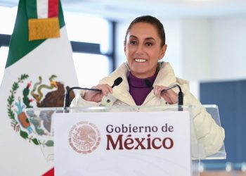 Presidenta Claudia Sheinbaum durante la inauguración de la Agencia Nacional de Aduanas en Nuevo Laredo, Tamaulipas
