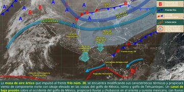 Masa de aire ártico mantiene frío, lluvias y viento fuerte en gran parte de México