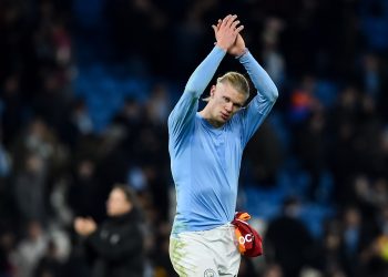 Erling Haaland of Manchester City reacts after the UEFA Champions League match between Manchester City