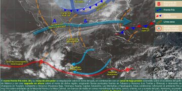 Frente frío 28 provocará lluvias fuertes, frío intenso y evento de Norte en varias regiones del país