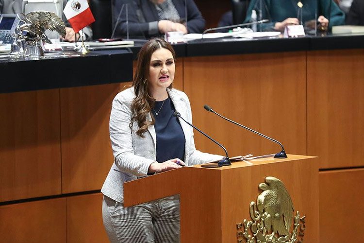 Geovanna Bañuelos de la Torre, senadora del PT, durante sesión en el Senado