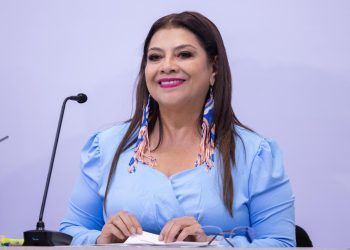 Clara Brugada durante conferencia de prensa sobre la situación de seguridad