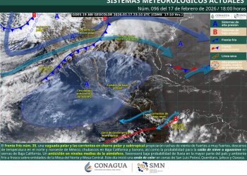 Frente frío 35 provoca vientos fuertes, heladas y contraste térmico en México