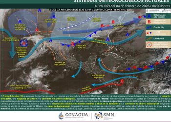 Frente frío 33 provoca lluvias intensas, evento de Norte y posible nieve en volcanes