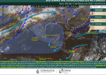 Frente frío 35 impacta al norte con viento, lluvias y posible nieve, mientras el calor domina gran parte del país