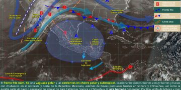 Frente frío 34 traerá nieve, lluvias y vientos fuertes