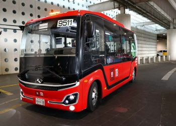 Unidad del Metrobús Línea 4 Ruta Quetzalcóatl