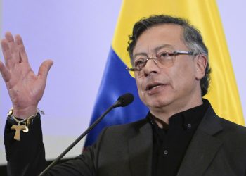 El presidente de Colombia, Gustavo Petro, durante su rueda de prensa en Washington tras reunirse con Donald Trump