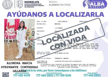 Encuentran con vida a Alondra María, Fiscalía de Morelos desactiva ficha de búsqueda