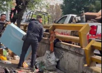Alcaldía Cuauhtémoc retira campamento tras agresiones a automovilistas en Circuito Interior