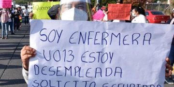 Trabajadores del IMSS Bienestar bloquearon la Primero de mayo y periférico
