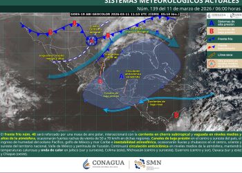Frente frío 40 provocará vientos fuertes, lluvias y evento de “Norte” en México