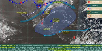 Frente frío 40 provocará vientos fuertes, lluvias y evento de “Norte” en México