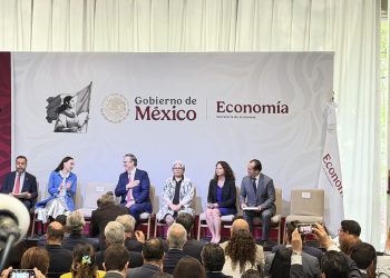 Marcelo Ebrard durante la presentación de resultados de la consulta del TMEC en México