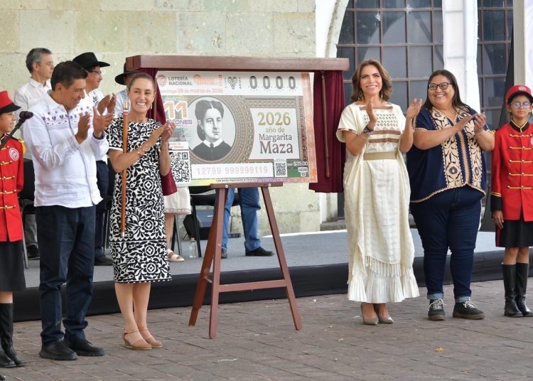 Claudia Sheinbaum encabezó la develación del billete conmemorativo en Oaxaca