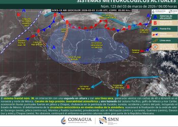 Frente frío 38 provoca vientos fuertes y lluvias; persiste onda de calor en varios estados