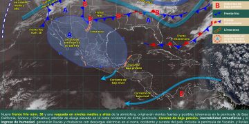 Frente frío 38 impacta el noroeste; seguirá la onda de calor en gran parte de México
