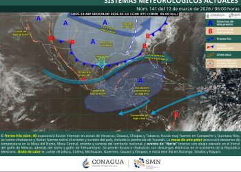 Frente frío 40 provocará lluvias intensas y evento de “Norte” en gran parte de México