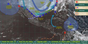Frente frío 41 provoca lluvias intensas, vientos de hasta 120 km/h y posible nieve en volcanes