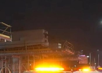 Estructura colapsada en las obras de la Línea 4 del Metro en Monterrey