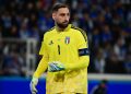 Italy's goalkeeper Gianluigi Donnarumma looks on during the FIFA World Cup 2026 qualifiers playoff semifinal soccer match between