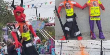 Samuel García y Mariana Rodríguez son los protagonistas de la Quema del Judas.